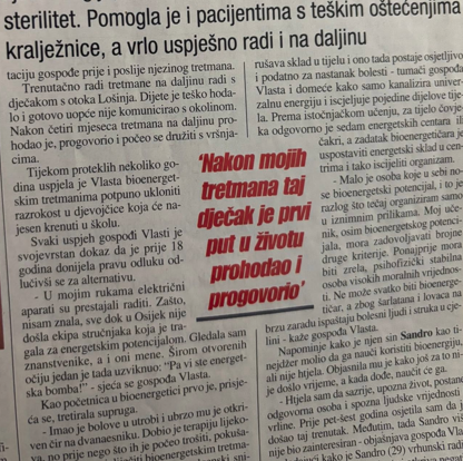 Novinski članak o dugogodišnjem radu Vlaste Jašćur